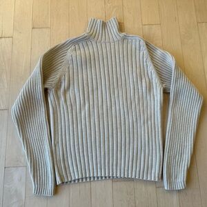 Abercrombie & Fitch Women’s Muscle Cream Chunky Ribbed Mock Neck Sweater Size XL